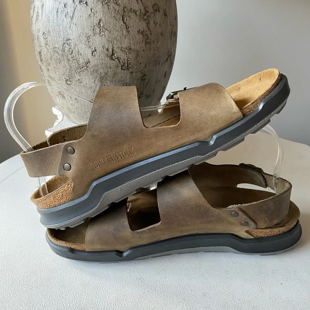 Birkenstock Oiled Leather Sandals Milano‎ Crosstown Shoes Mens 8 Womens 10